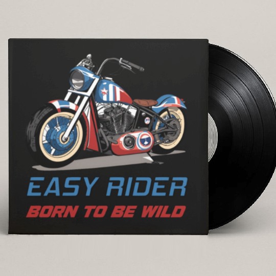 Easy Rider Motorcycle Chopper Stars and Stripes Custom Vinyl Record Sleeves