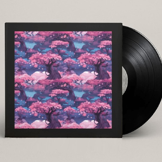 Anime Euphoria: Fantasy Cherry Blossom Dreamscape Custom Vinyl Record Sleeves