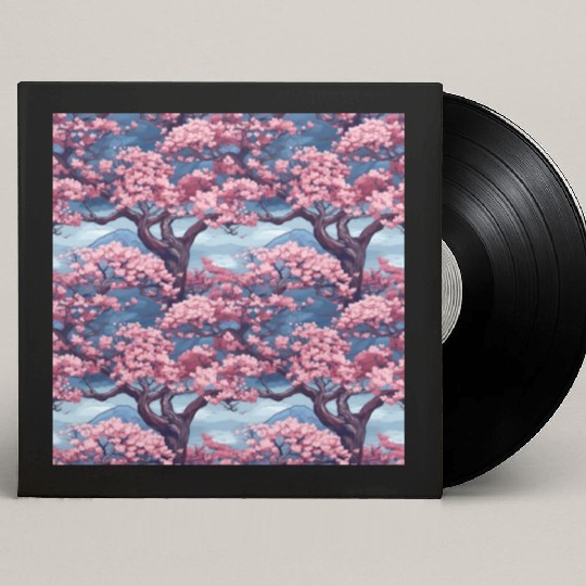 Anime Euphoria: Fantasy Cherry Blossom Dreamscape Custom Vinyl Record Sleeves