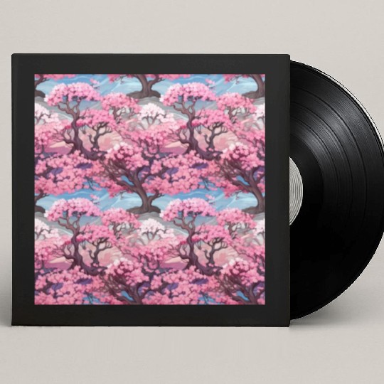 Anime Euphoria: Fantasy Cherry Blossom Dreamscape Custom Vinyl Record Sleeves