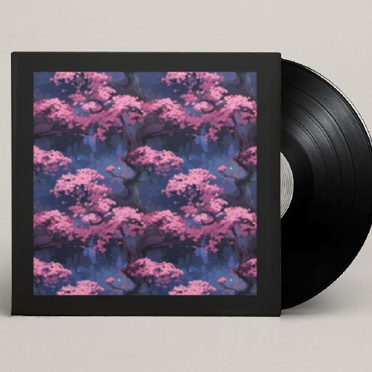 Anime Euphoria: Fantasy Cherry Blossom Dreamscape Custom Vinyl Record Sleeves