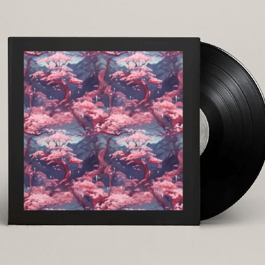 Anime Euphoria: Fantasy Cherry Blossom Dreamscape Custom Vinyl Record Sleeves