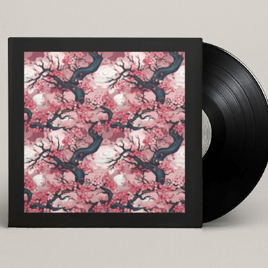 Anime Euphoria: Fantasy Cherry Blossom Dreamscape Custom Vinyl Record Sleeves