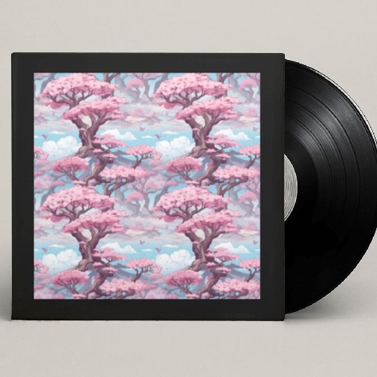 Anime Euphoria: Fantasy Cherry Blossom Dreamscape Custom Vinyl Record Sleeves
