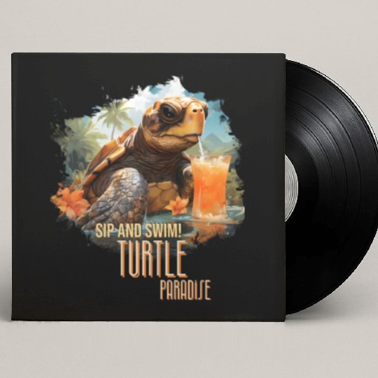 Turtle Paradise: Sip and Swim! Custom Vinyl Record Sleeves