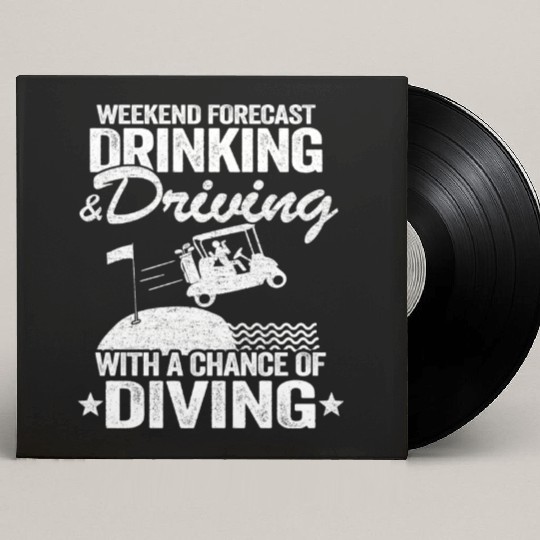 Beer Golf Cart Drinking Driving Diving Golfing Custom Vinyl Record Sleeves