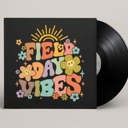 Field Day Vibes Summer Teacher Last Day Of School Custom Vinyl Record Sleeves