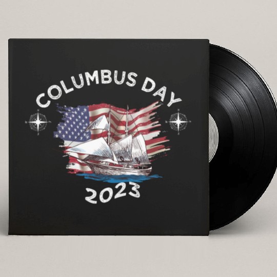 Exploring Columbus Day Compasses USA Flags Custom Vinyl Record Sleeves