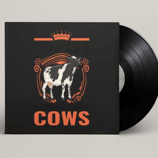 Cow Cattle Breeder Land, Farmer Cows Custom Vinyl Record Sleeves