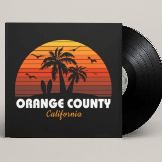 Retro Orange County California Sunset Cool Custom Vinyl Record Sleeves