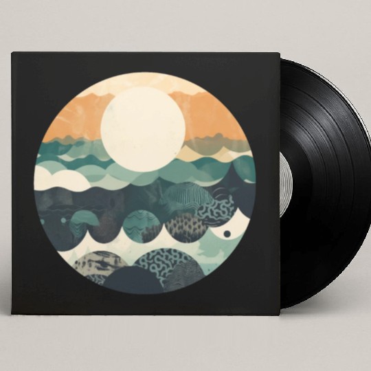 Hokusai Japanese Art Inspired Patterned Ocean Custom Vinyl Record Sleeves
