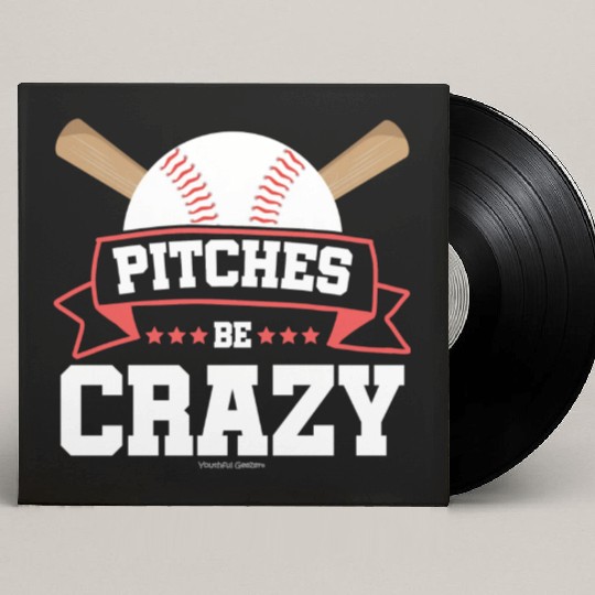 Pitches Be Crazy Baseball Lover Custom Vinyl Record Sleeves