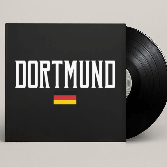 Dortmund Germany Flag White Text Custom Vinyl Record Sleeves