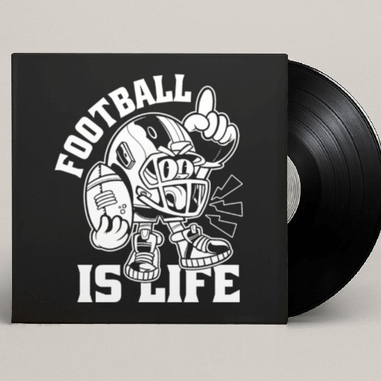 Football Is Life American Football Lover Game Day Custom Vinyl Record Sleeves