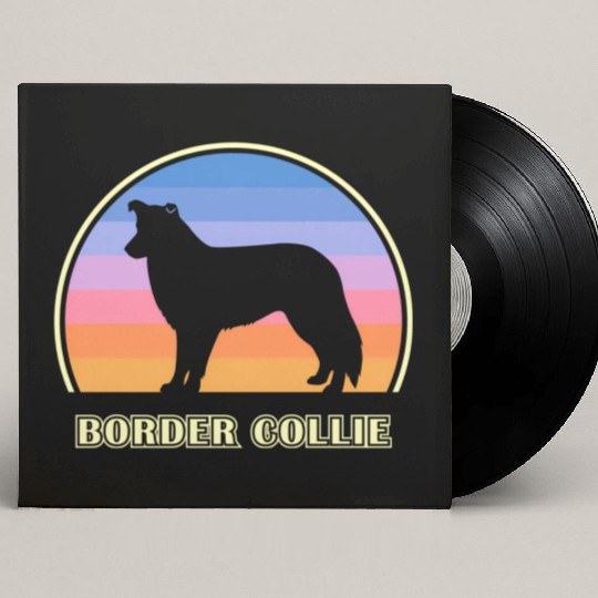 Border Collie Sunset Dog Custom Vinyl Record Sleeves