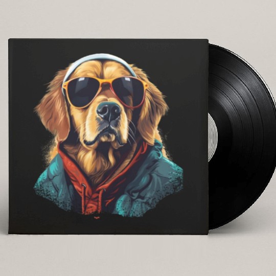 Golden Retriever in the Streets | Dog Lovers Custom Vinyl Record Sleeves
