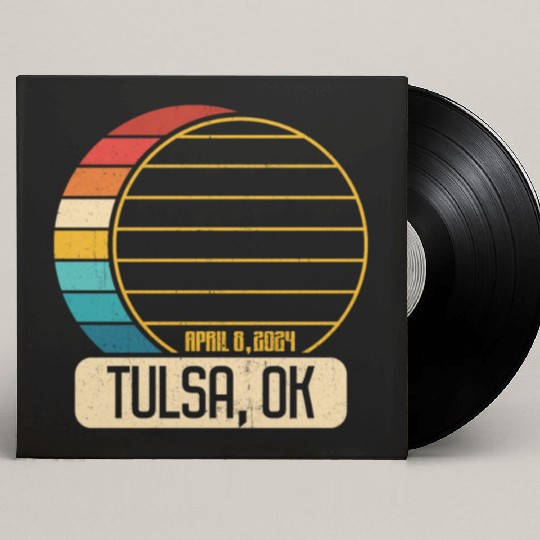 Total Solar Eclipse Oklahoma Tulsa April 28 2024Tu Custom Vinyl Record Sleeves