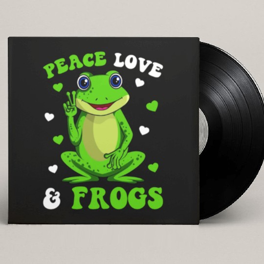 Peace Love Frogs Lover Frog Kids Girls Women Custom Vinyl Record Sleeves
