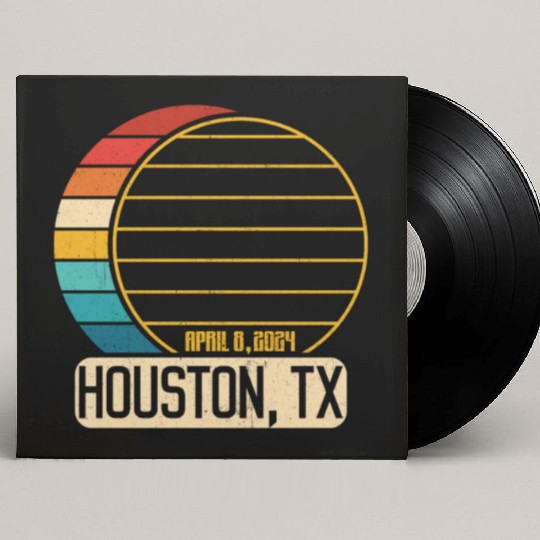 Total Solar Eclipse Texas Houston April 28 2024Hou Custom Vinyl Record Sleeves