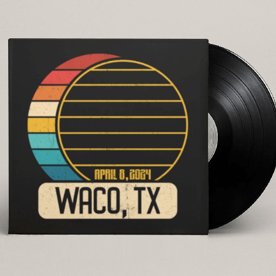 Total Solar Eclipse Texas Waco April 28 2024 Custom Vinyl Record Sleeves