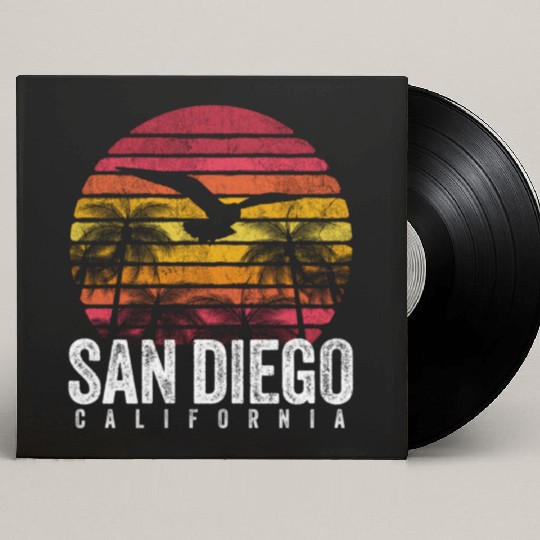 San Diego California Ca Distressed Style Custom Vinyl Record Sleeves
