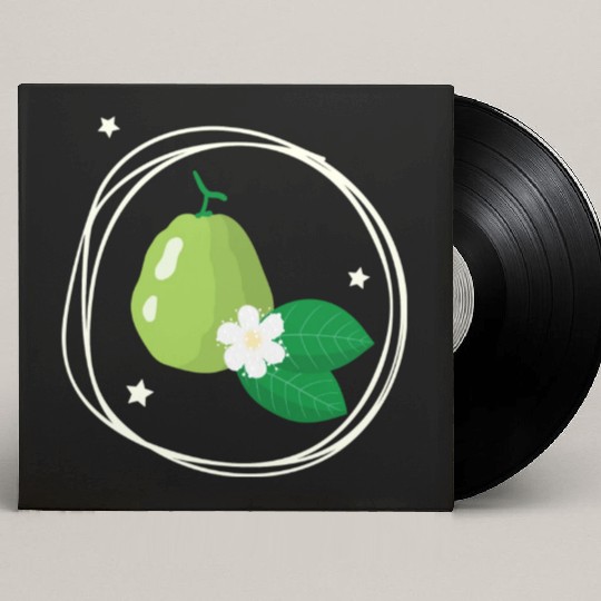 Guava With Flower And Leaves Custom Vinyl Record Sleeves