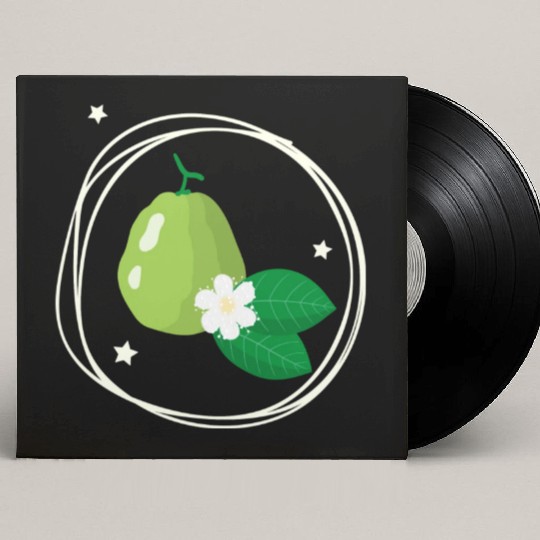 Guava With Flower And Leaves Custom Vinyl Record Sleeves