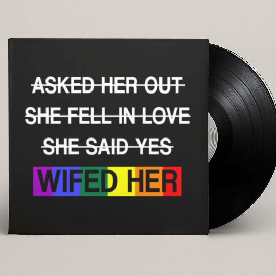 Her Lgbtq Romantic Lesbian Wedding Day Custom Vinyl Record Sleeves