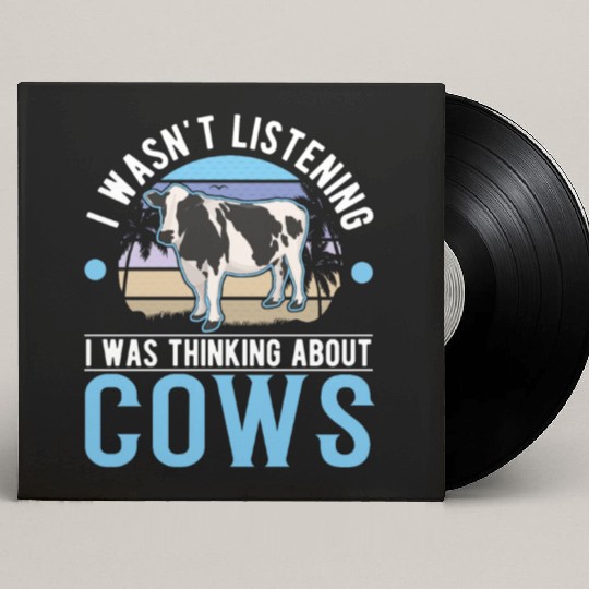 Cow Cattle Breeder Land, Farmer Cows Custom Vinyl Record Sleeves
