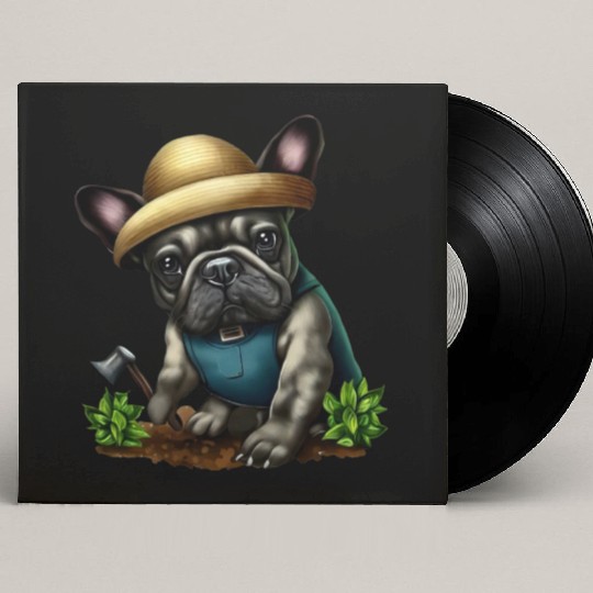 French Bulldog The Gardener Custom Vinyl Record Sleeves