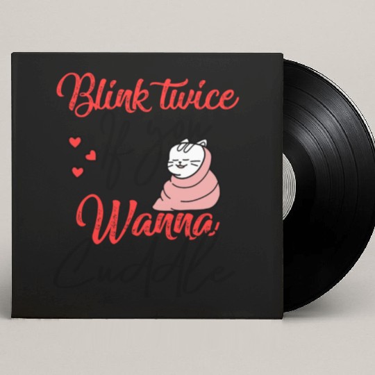 Blink Twice If You Wanna Cuddle Cat Lover Custom Vinyl Record Sleeves
