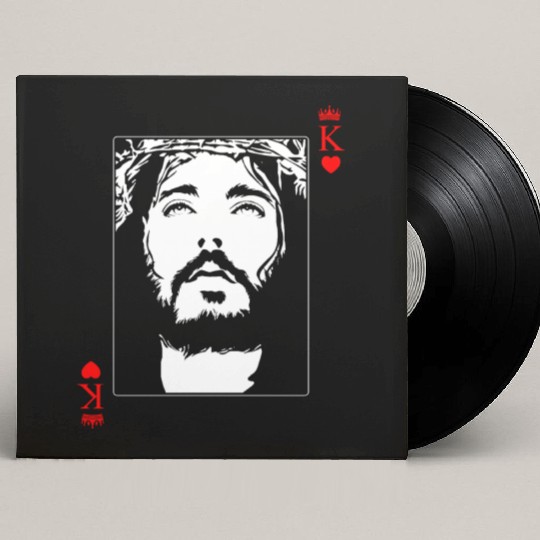 Jesus Is King Jesus King Of Hearts Card Christian Custom Vinyl Record Sleeves