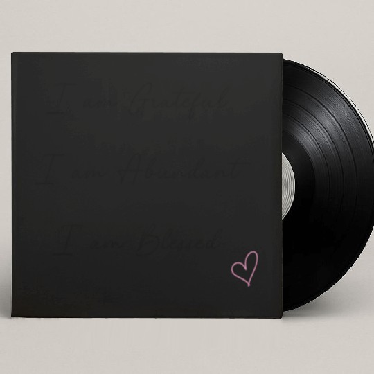 I am Grateful I am Abundant I am Blessed Black Custom Vinyl Record Sleeves