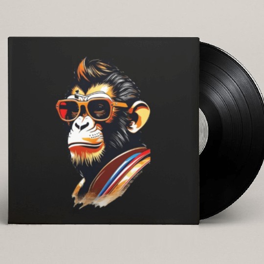 cool monkey king wearing sunglasses Custom Vinyl Record Sleeves