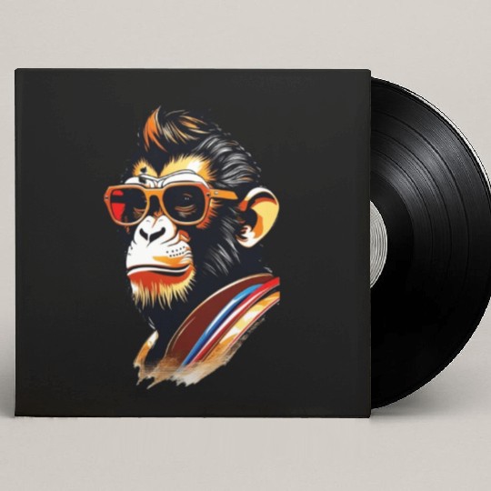cool monkey king wearing sunglasses Custom Vinyl Record Sleeves