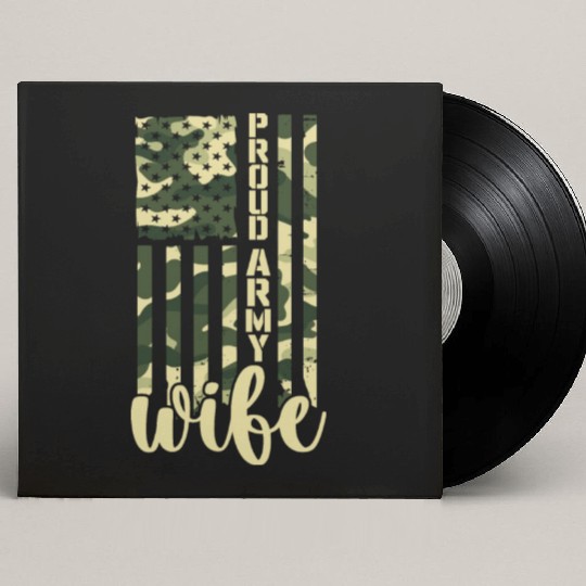 Proud Army Wife American Soldier US Flag Military Custom Vinyl Record Sleeves