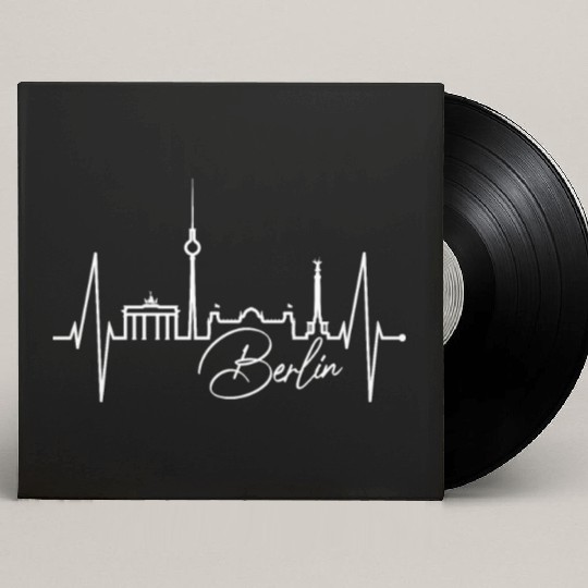 Berlin Skyline Heartbeat Germany Fan I Love Berlin Custom Vinyl Record Sleeves