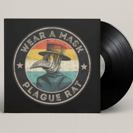 Wear A Mask Plague Doctor Vintage Retro Custom Vinyl Record Sleeves