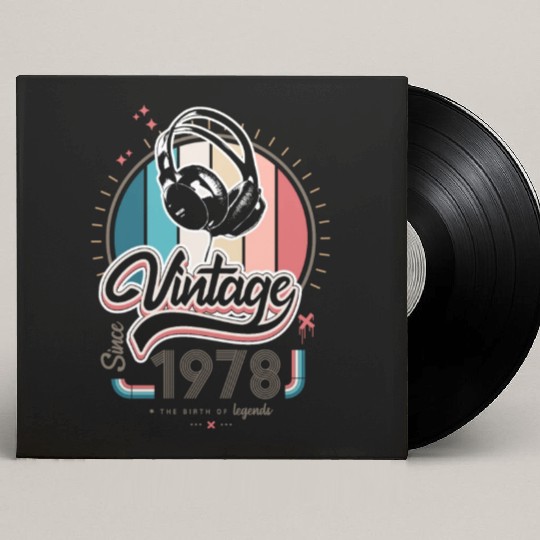 Vintage since 1978 headphones Custom Vinyl Record Sleeves