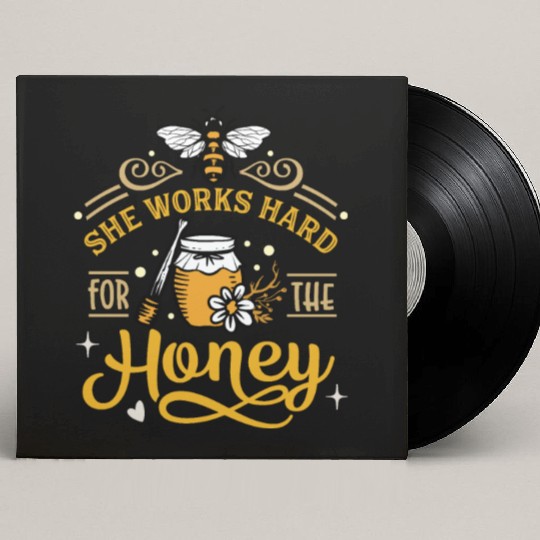 Beekeeper, Bee Hive She Works Hard for the Honey Custom Vinyl Record Sleeves