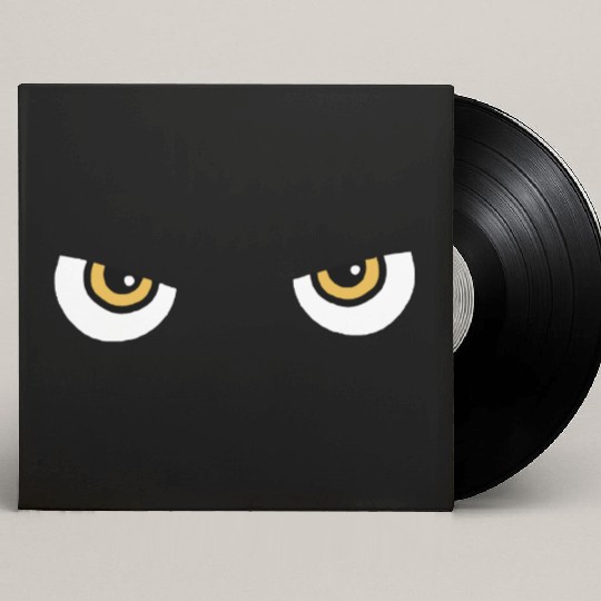 Black Cat Yellow Eyes | Halloween Cat Lovers Gift Custom Vinyl Record Sleeves