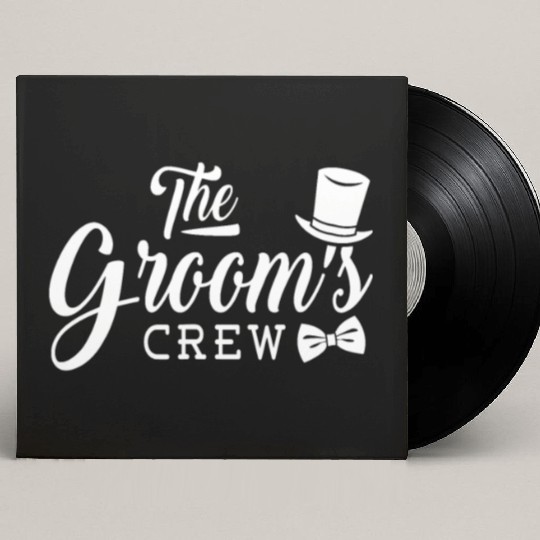 Mens Groom's Crew - Bachelor Party Stag Groomsmen Custom Vinyl Record Sleeves