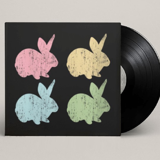 Easter Bunny Pastel Toddler Child Mom Custom Vinyl Record Sleeves