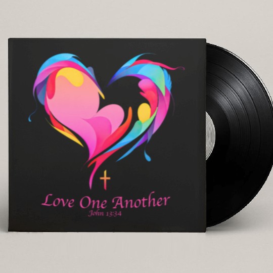 Love One Another Bible Verse John 13:34 Custom Vinyl Record Sleeves