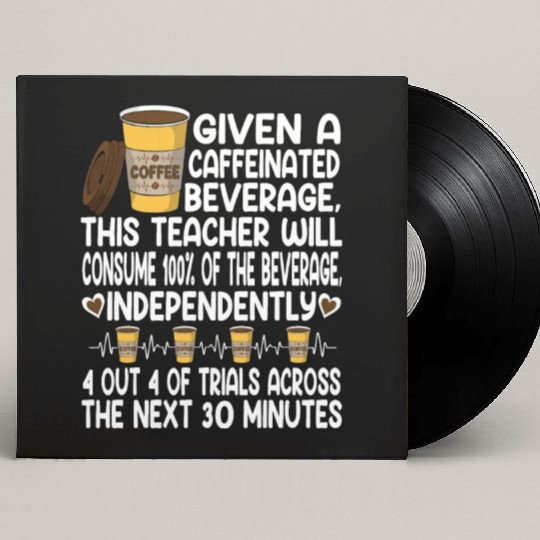 Given A Caffeinated Beverage SPED Teacher Custom Vinyl Record Sleeves