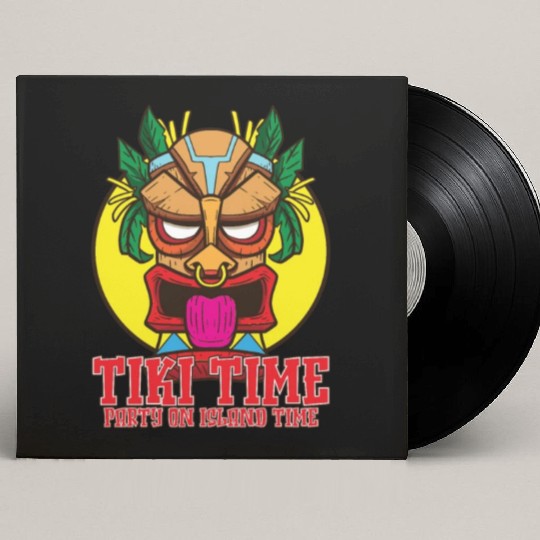 Tiki Mask Hawaiian Decor Luau Party South Pacific Custom Vinyl Record Sleeves