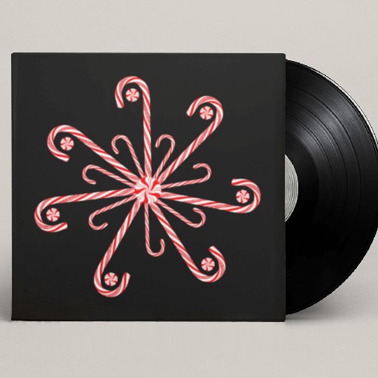 Peppermint Candy Cane Snowflake Custom Vinyl Record Sleeves