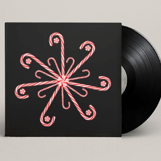 Peppermint Candy Cane Snowflake Custom Vinyl Record Sleeves