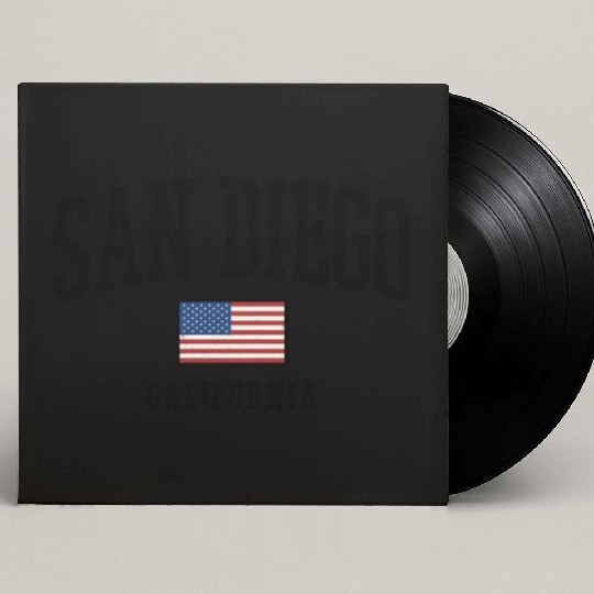 San Diego - California - USA Flag Custom Vinyl Record Sleeves