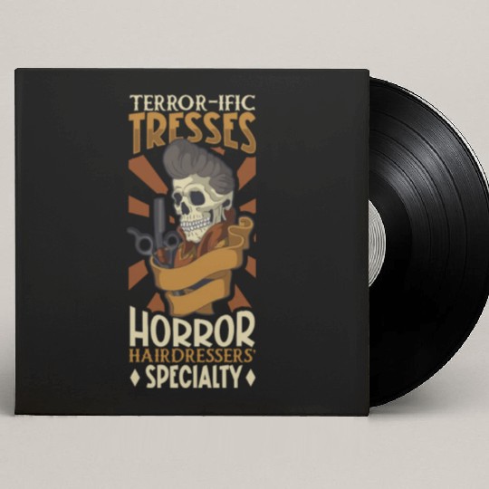 Horror Barber Spooky Hairdresser Hairstylist Hair Custom Vinyl Record Sleeves